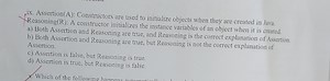 ix. Assertion(A): Constructors are used to initialize objects w... | Filo
