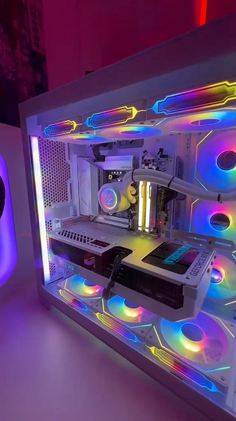 RGB Gaming Room Setup with Red Accents