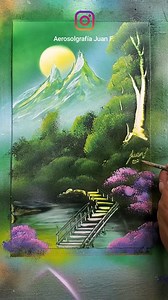 2M views · 65K reactions | tutorial como pintar un paisaje de montañas con spray material. papel sulfatado, aerosoles esmalte acrilico. esponjas y espatula #spraypaint #spraypaintart #spraypainting #arte #painting #paint #acrilico #aprendeapintar #aerosolgrafia #aerosolart #graffiti #paisajes #arteurbano #dibujos #art #drawing #draw #morning #mountain | Aerosolgrafía Juan F. | Facebook
