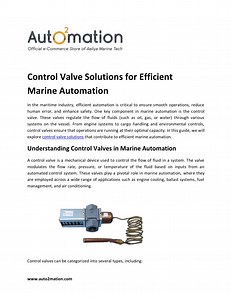 Control Valve Solutions for Efficient Marine Automation - SlideServe
