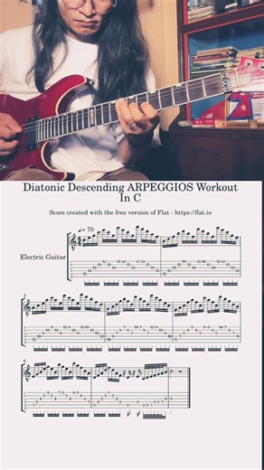 🔥Diatonic Descending ARPEGGIOS Workout #guitar #guitarra #yogchamling #guitarlessons #guitarlesson