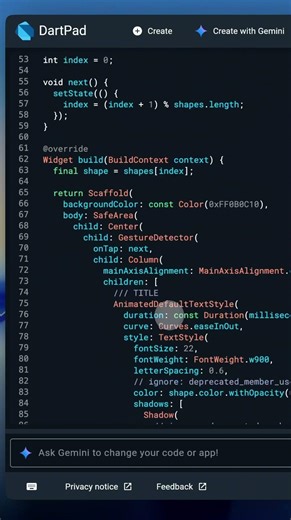 AnimatedContainer #coding #devloper #futter