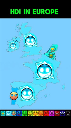 HDI In World (pt1: Europe) #mapping #geomapping #geometry dash #gd #mapper #map