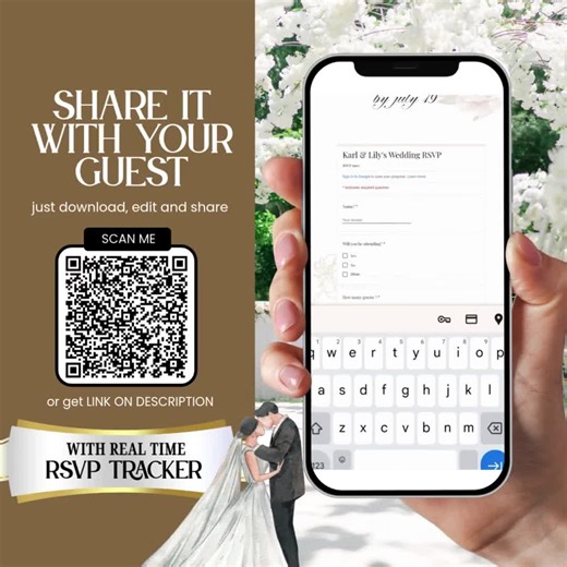 Wedding Website Invitation, Trackable RSVP, Minimalist Design Digital Invite : Editable Canva Template - Etsy