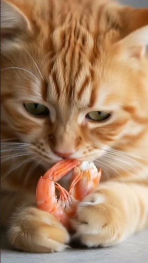 Cat eating shrimp #cat #highlights