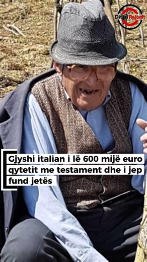 Gjyshi italian i lë 600 mijë euro qytetit me testament dhe i jep fund jetës