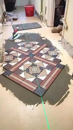 Tile Leveling Clips Guide Patterned Floor Installation Into Perfect Grid #popular #construction
