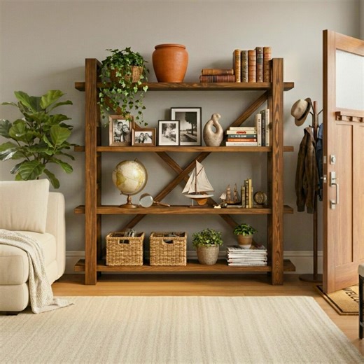 Rustic Floating Shelf | Handmade Solid Wood Bookshelf | Natural Wall Storage - Etsy