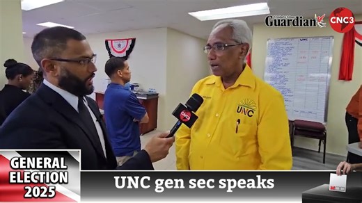General Secretary of the UNC, Peter Kanhai, provides an update on the incoming election results to CNC3's Jesse Ramdeo. | CNC3 Television, Trinidad and Tobago
