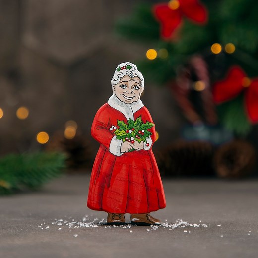 Handcrafted Wooden Mrs. Claus Figurine: Unique Christmas Decor - Etsy