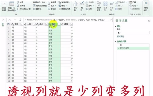 Power Query中的透视和逆透视列