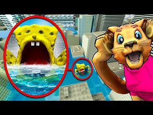 Drone Catches SPONGEBOB EATER In a CITY...