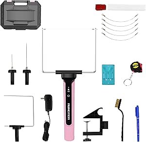 4 in 1 Hot Wire Electric Foam Cutter Kit, Styrofoam Cutting Tool 15W/ 6V with Case, Heated Foam Carving Knife Kit (Toolbox Pink)