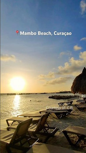Mambo Beach, Curaçao at Sunset 🌅 🏝️ #curaçao #beach #travel