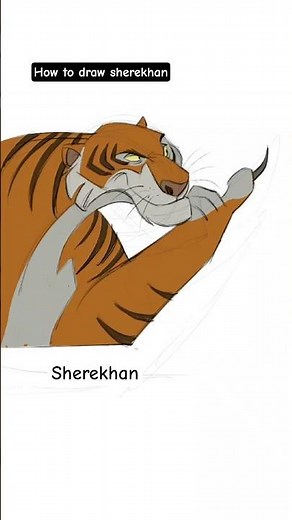How To Draw Sherekhan | Mowgli Drawing #sherkhan #ytshorts #thejunglebook