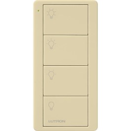 Lutron 4-Button Pico Smart Remote - Scene Control - Light Icons - Ivory