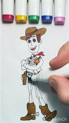 TOY STORY!Coloring Woody! #youtubeshorts #toystory5 #newvideo #disney