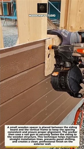 Smart Siding Installation Trick With Nail Gun #woodworking #construction #tools