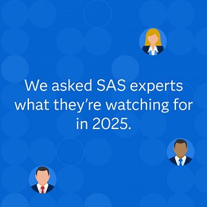 SAS’ 2025 predictions are here. As the leader in data and AI, we are looking ahead as AI gets specialized and sustainable. http://2.sas.com/6184qX5xw Experts across SAS have 9 areas for businesses to pay attention to. Value and efficiency are top of mind, but what else? 💭 #ArtificialIntelligence #Analytics #AIpredictions | SAS Software