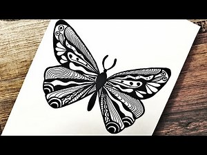 Butterfly / Zentangle Art / Zendoodle Tutorial / Zentangle Patterns / Doodle Art / Intuitive Art