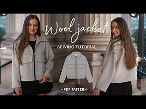 Making a wool cropped utility jacket / ALLY jacket sewing tutorial + PDF sewing pattern