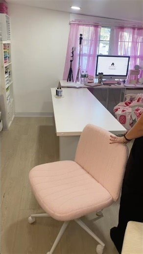 craft room office reset for 2026 included a NEW second office chair✨ #craftroom #desksetup #crafter
