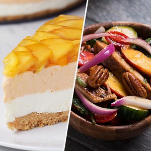 17K views · 24 reactions | You'll definitely a-peach-iate these recipes! See and shop the recipes here: https://tasty.co/buy/peach-cobbler-stuffed-beignets https://tasty.co/buy/grilled-cinnamon-peaches-with-pecans-ice-cream https://tasty.co/buy/grilled-peach-summer-salad https://tasty.co/buy/peach-pie-cone https://tasty.co/buy/peach-cherry-blueberry-shortcake | Tasty | Facebook