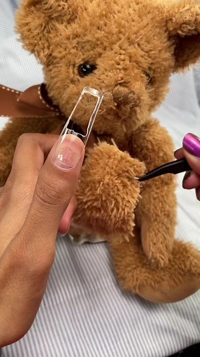 Teddy Bear FUR Nail 🧸 Mr. Teddy Bear is very Scared! 🐻💅🏽 Fuzzy Brown Bear Inspired Nail Art Trending for Fall #nails #nailart #nailtutorial #acrylicnails #teddybear
