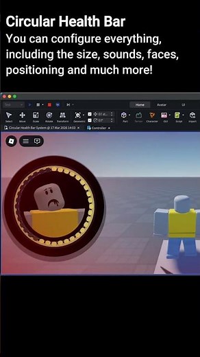 Made a Circular Health Bar in Roblox Studio for sale! #robloxstudio #robloxdev