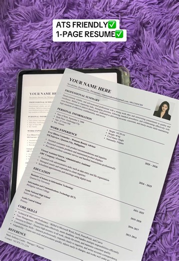 POV: You finally found the resume template you’ve been looking for. 👀 ✅ ATS FRIENDLY ✅ 1-PAGE RESUME 📄 Perfect for Fresh Graduates & Job Seekers #atsfriendlyresume #onepageresume #resume #resumetemplate #fyp