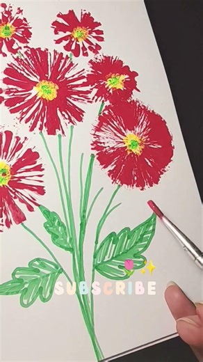 🎨Painting technique using straw || Easy Painting🖌️ #shorts #creative #youtubeshorts #satisfying #art