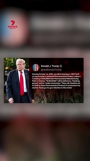 Trump imposes 100 per cent tariff on branded pharmaceuticals