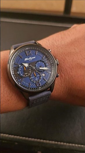 Titan Octane Cred Analog with Blue Dial Blue Leather Strap Watch for Men90238kl02
