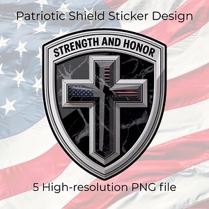 5 Patriotic Shield Sticker Design — Digital Download, HQ PNG, 300 DPI, Modern Faith & Freedom Emblem | for You | Uss005 - Etsy UK