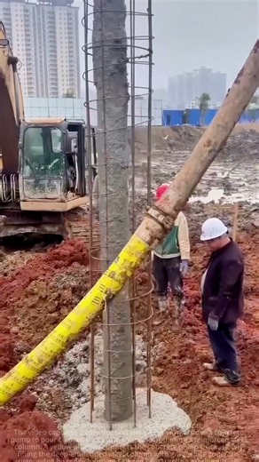 Concrete Pouring in Action: Full Process of Reinforced Column Foundation Construction