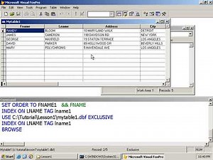 Learn Visual FoxPro @ garfieldhudson.com - Indexing Records (Lesson 9 of 30)