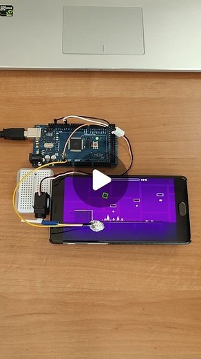 BoilingBrains on Instagram: "Here's another useless project 😅...an Arduino bot playing Geometry Dash👌 . . . . . #arduino #arduinomega #arduinoproject #arduinoprogramming #electronics #microcontroller"