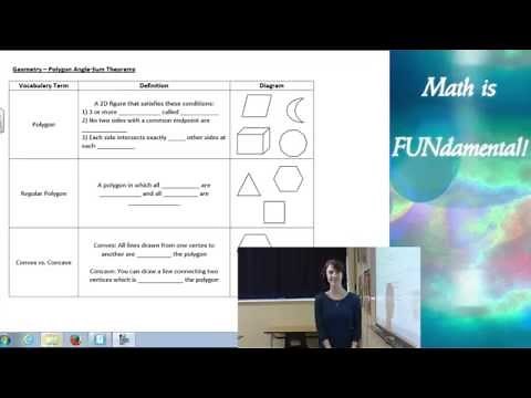 6.1 Geometry - Polygon Angle Sum Theorems