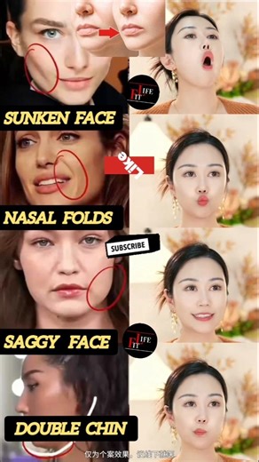 Four Movements For A Firmer Face | Korean Yoga 😱 #yoga #skincare #faceyoga #fitness #eyebags #shorts