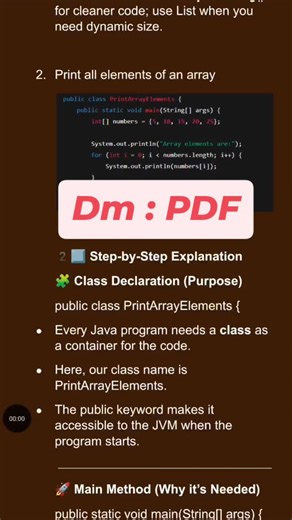 Selenium | Java | Manual Testing| Api(Postman) | Rest Assured on Instagram: "Java Program:- Print Array Elements #javaprogramming #automationtesting #qaengineer #java #reels"