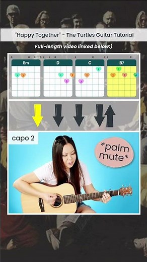 Happy Together 💕 The Turtles EASY Guitar Lesson Beginner Tutorial 🎸 #guitar #chords #strumming