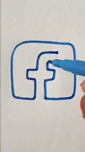 how to draw simple Facebook drawing #shorts #art #drawing #creative #facebook