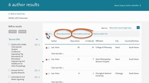 【Scopus在线指南】搜索作者并查看作者详情页面