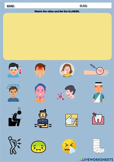 Health illness worksheet