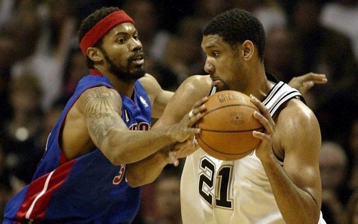 NBA2005年总决赛再现，马刺活塞防守大战