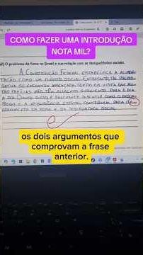COMO FAZER UMA INTRODUÇÃO NOTA 1000? #redaçãonota1000 #redação