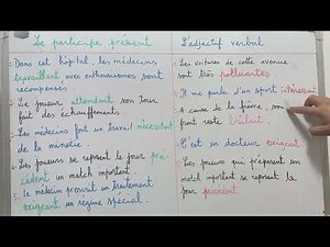 Le participe présent vs l'adjectif verbal.