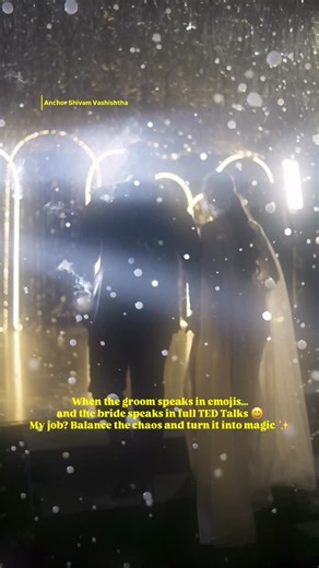 Shivam Vashishtha on Instagram: "When the groom speaks in emojis… and the bride speaks in full TED Talks 😄 My job? Balance the chaos and turn it into magic ✨ Bride & groom - @tanya_kesavan @fallout_9 @tarokebeach Event & entertainment- @soulconnectbykabirevents Hosted by - @anchorshivam Dj - @djchariofficial Percussion- @akashharmalkar #anchorshivamvashishtha #destinationwedding #weddinginfluencer #sangeet #goawedding"