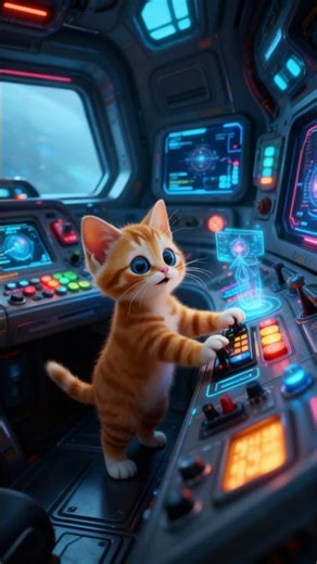 When a kitten meets a UFO #cat #catvideos #kitten #uap