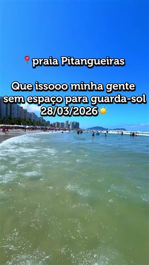 📍praia Pitangueiras lotadaaa neste sábado de muito calor ☀️🌊🏖️🐚😍#praia #sol #beach #guaruja #litoral